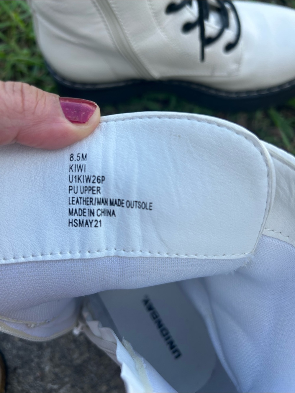 Edgy Grunge White Unionbay Lace-Up Platform Combat Boots - Women Size - Picture 7 of 7